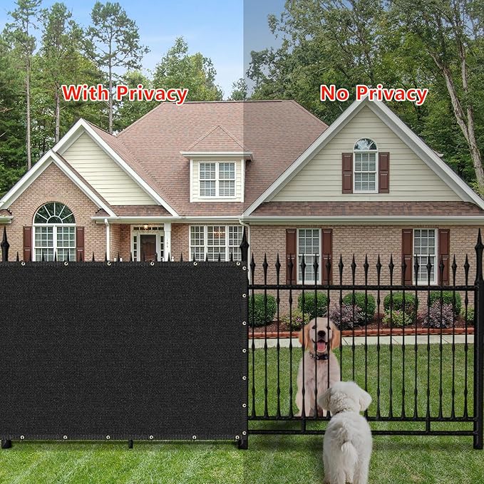 8' x 50' Black Privacy Screen Fence Cover Heavy Duty Fencing Mesh with Zip Tie for Deck, Patio, Backyard, Outdoor Pool, Porch, Railing - We Can Make Custom Sizes