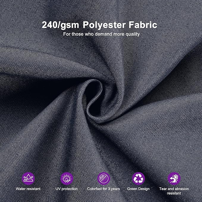 PURPLE LEAF 10' X 13' Double Top Cantilever Patio Umbrella Deluxe Large Outdoor Umbrella Rectangle Offset Umbrella with Fade Resistance for Garden Deck Pool Patio, Graphite Grey