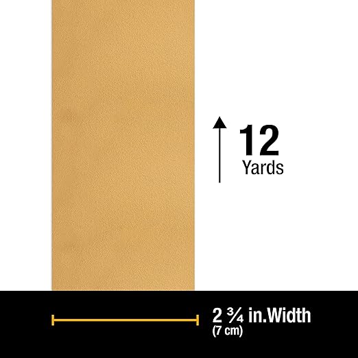 Dura-Gold Premium - 180 Grit Gold - Hook & Loop Backing Longboard Continuous Sandpaper Roll, 2-3/4" Wide, 12 Yards Long - for Automotive & Woodworking Air File Long Board Sanders, Hand Sanding Blocks