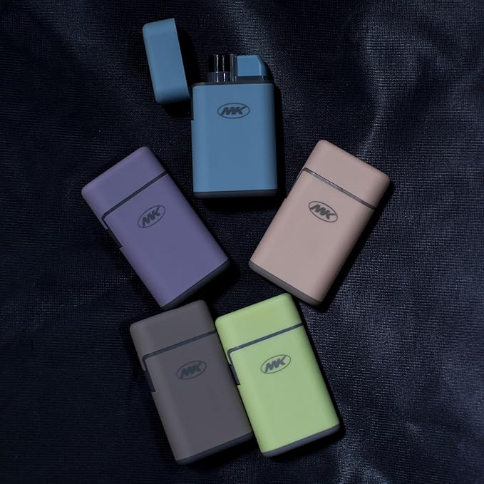 MK Lighter 5pc. Pocket Lighters with Torch Flame, Refillable Tank, Ideal for Lighting Candle, BBQ Grill, Prepping and Camping Supplies, Multipurpose Lighters in Assortment Pastel Colors