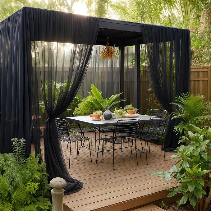 Black DIY Mosquito Net Fabric | 10x10 FT Netting | Insect Cover for Garden, Patio, Outdoor & Windows | Multiple Sizes in Black, White & Green | Raised Bed Screen Mesh Barrier