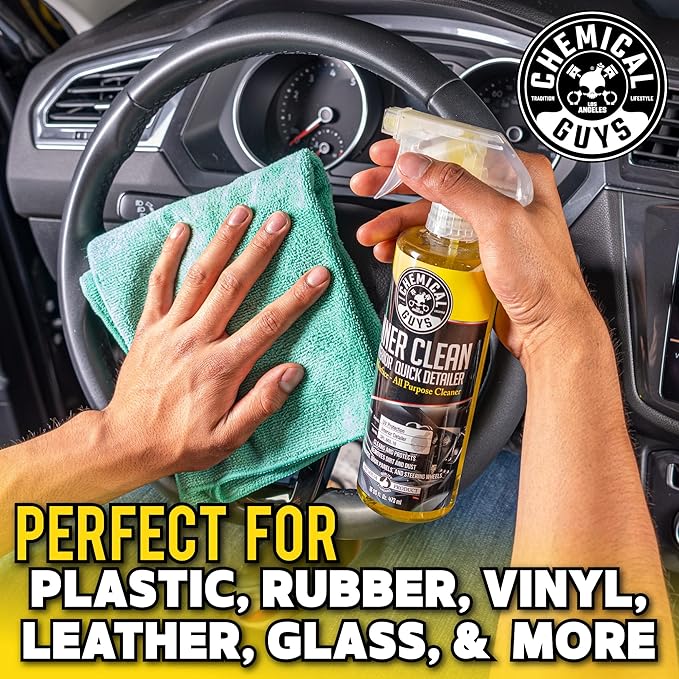 Chemical Guys InnerClean Interior Detailer with Pineapple Scent, Cleaner and Protectant for Dashboards, Doors, Seats and Surfaces, Non Greasy Interior Car Cleaner for Trucks, SUVs, RVs & Home, 16 oz