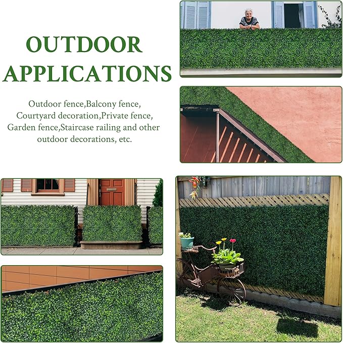 Artificial Ivy Privacy Fence Screen:48"x 128" (43 SQFT) 4-Layer Leaf UV-Anti Faux Greenery Boxwood Backdrop Ivy Vine Leaf Fence Panels for Outdoor, Indoor, Garden,Backyard and Decor