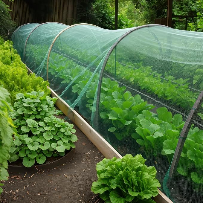 Green DIY Mosquito Net Fabric | 10x10 FT Netting 2 Pack | Insect Cover for Garden, Patio, Outdoor & Windows | Multiple Sizes in Black, White & Green | Raised Bed Screen Mesh Barrier