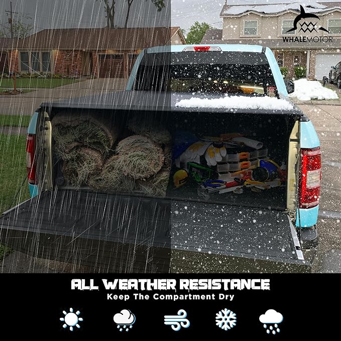 Truck Bed Tonneau Cover Compatible with Chevy Silverado & GMC Sierra 2500 3500 HD 2020(New) 2021 2022 2023 2024 2025 6.9 ft Box(No CarbonPro Bed), Soft Folding Style((Quad Fold)