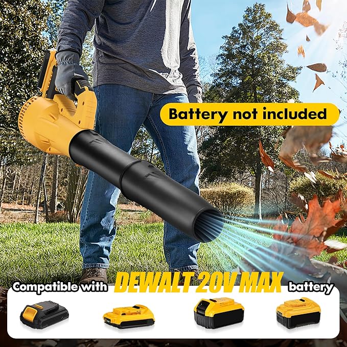 Leaf Blower Cordless Compatible with DeWalt 20V Max Battery, Brushless Electric Leaf Blower Battery Powered Handheld 6 Variable Speed Switch (Bare Tool Only)