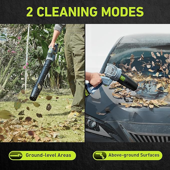 Leaf Blower for Lawn Women: 550CFM Battery Electric Cordless Small Blower with Swivel Head Total 8.0 Ah Battery & Charger - Mini-Leaf for Decker Car Patio Yard