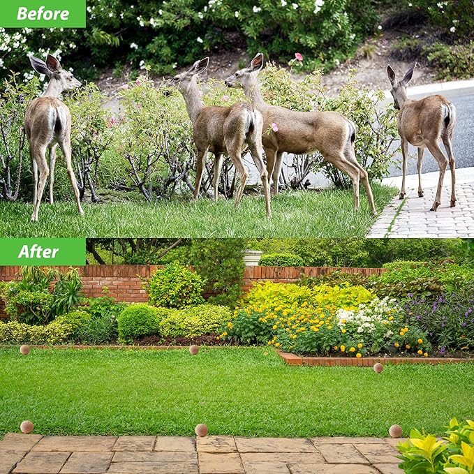 MAGIC CAT® Deer Repellent, Rabbit Repellent Outdoor Natural Peppermint Oil Deer Repellant for Plants Pet Family Safe, Deer Deterrent Balls Keep Rabbit Out of Lawn Garden Yard Shrub and Trees-10P