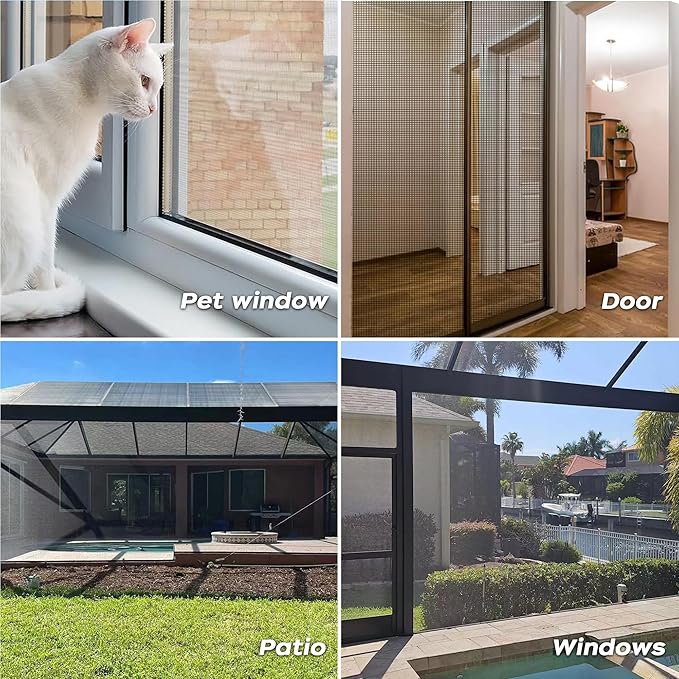 48"x100' Screen Door Replacement Stainless Steel Window Screen Suitable for Windows Courtyards Patio Porch Pool Windows