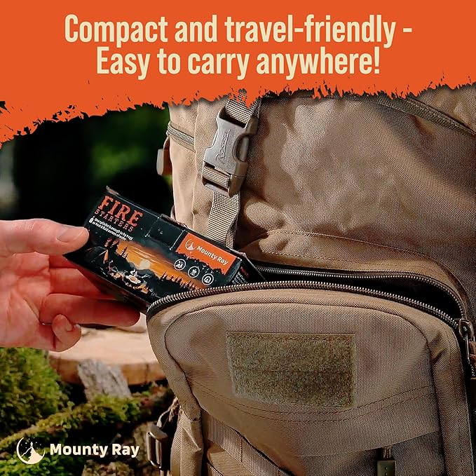 Portable Campfire - 8 pcs - up to 20 Min Burn Each - Emergency Fire Starters for Campfires - Survival Cooking Heat Source for Hiking, Emergency, Outdoor Stove or Grill