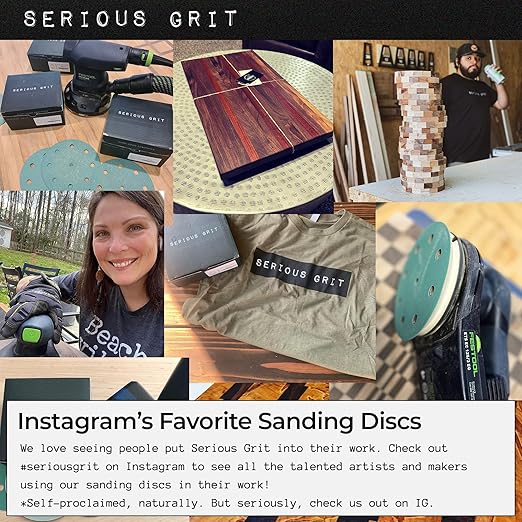 Serious Grit - 5-Inch 9-Hole High Grit Sanding Discs Assortment - 320, 400, 600, 800, 1000 Grit (10 of Each) - Wet Dry Hook & Loop Film Discs - Sandpaper for Random Orbital Sanders - 50 Pack Box