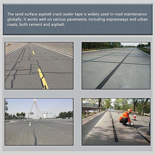 Innovative Upgraded Asphalt Crack Sealer and Joint Repair Tape - Handles Temp Extremes, Efficient Road Repair, Improved Version, Torch Not Required (1.2in * 50ft)