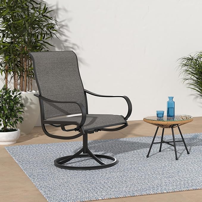 Sophia & William Patio Dining Chairs Patio Swivel Chairs 6 Pieces Quick Dry Textilene Patio Chairs Outdoor Furniture Support 300lbs for Lawn Garden Backyard Weather Resistant
