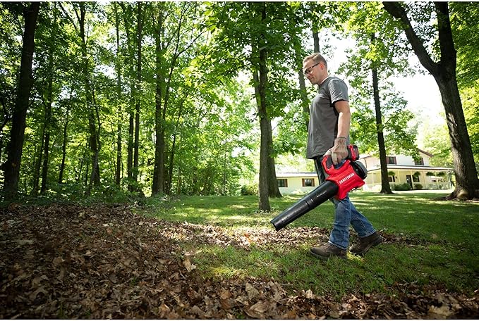 CRAFTSMAN Leaf Blower Cordless with Battery and Charger V20 RP, Up to 110 MPH Power, Handheld Electric Leaf Blower, Brushless Motor, Lightweight, 5.0Ah (CMCBL730P1)