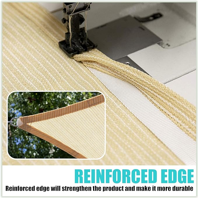 Amgo Custom Size 11' x 15' Grey Rectangle Square Sun Shade Sail UPF50+ AGTAPR1620, Order to Make Canopy Awning, 95% UV Blockage, Water & Air Permeable, Commercial and Residential (We Customize)
