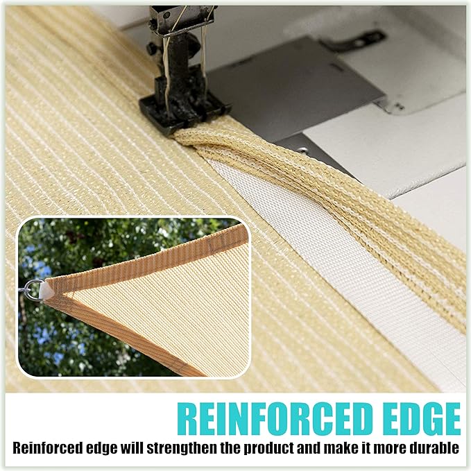 Amgo Custom Size 12' x 12' Blue Rectangle Square Sun Shade Sail UPF50+ AGTAPR1620, Order to Make Canopy Awning, 95% UV Blockage, Water & Air Permeable, Commercial and Residential (We Customize)