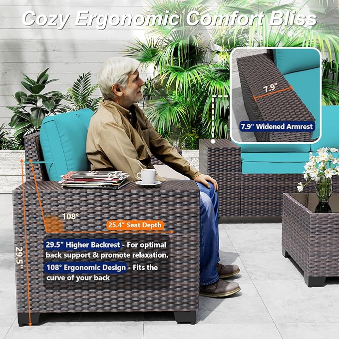 10 Pieces Patio Furniture Set with 2 Swivel Chairs Patio Furniture Outdoor Sectional Sofas with 55000 Gas Fire Pit Patio Conversation Set w/7 -Cushions