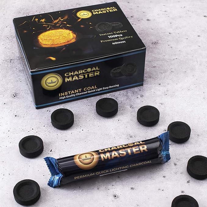 Coal Disks for Incense - Pack of 10 Coal Briquettes - 10 Rolls of 10 Tablets - Quick Lighting - Slow Burning (40mm)
