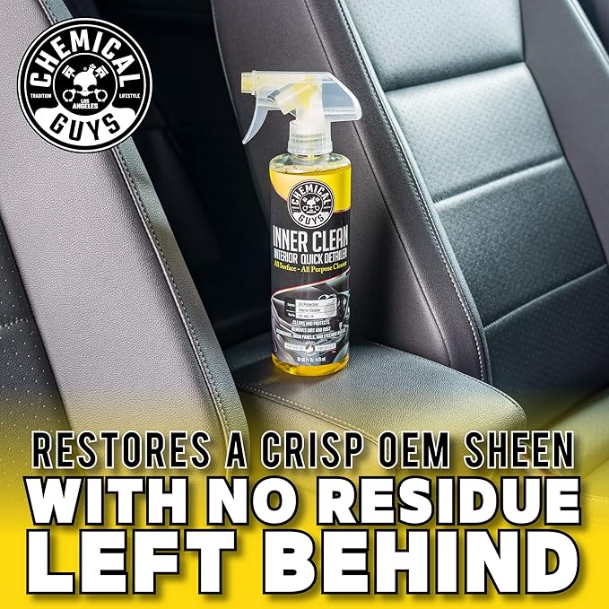 Chemical Guys InnerClean Interior Detailer with Pineapple Scent, Cleaner and Protectant for Dashboards, Doors, Seats and Surfaces, Non Greasy Interior Car Cleaner for Trucks, SUVs, RVs & Home, 16 oz