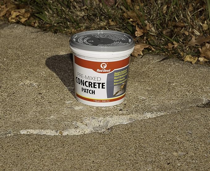 Red Devil 0645 Concrete Repair Patch, Cement Crack Filler, Pre-Mixed, 5.5 Oz. Squeeze Tube, Pack of 12, Gray, 12 Pack, Made in USA