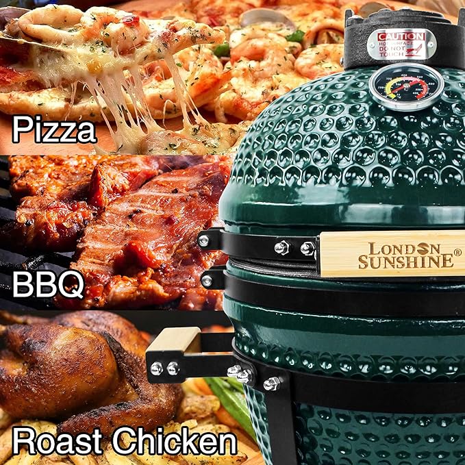 Ceramic Charcoal BBQ Kamado Griller - Portable Tabletop The Cadet Series Smoker