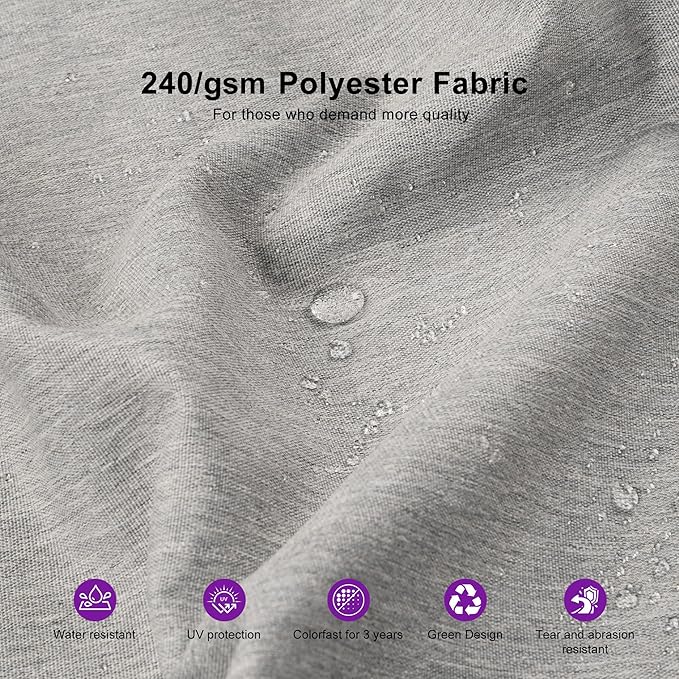 PURPLE LEAF 9' X 12' Double Top Cantilever Patio Umbrella Deluxe Large Outdoor Umbrella Rectangle Offset Umbrella with Fade Resistance for Garden Deck Pool Patio, Pebble Grey