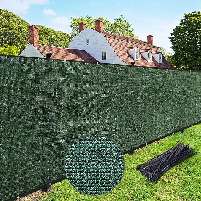 UPGRADE Privacy Fence Screen 3'x54' Dark Green Outdoor 90% Visibility Blockage 170 GSM Mesh Shade Cover Panels for Backyard,Balcony,Home Decoration with Zip Ties,Customized Avaliable