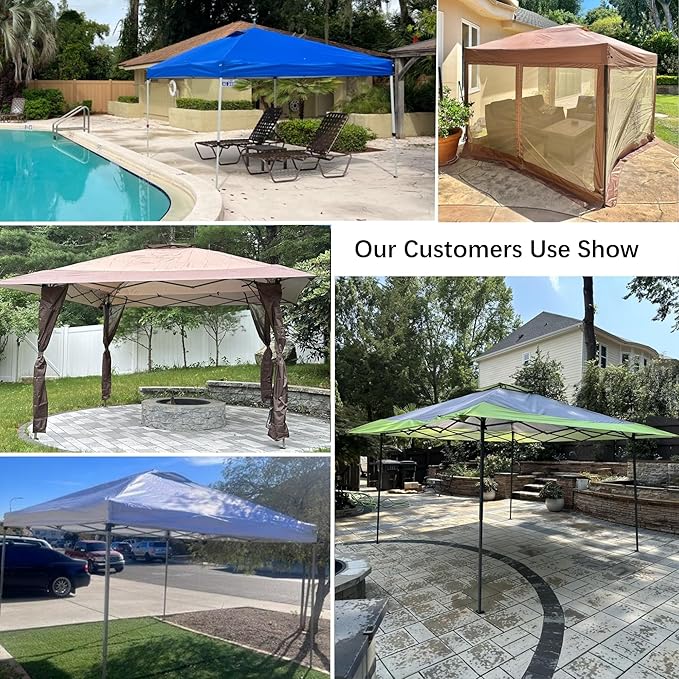MFSTUDIO 13x13 Outdoor Pop Up Canopy Tent,Easy Set-up Straight Leg Folding Instant Shelter for Beach,Party and Camping, 169 Sq. Ft of Shade,Green