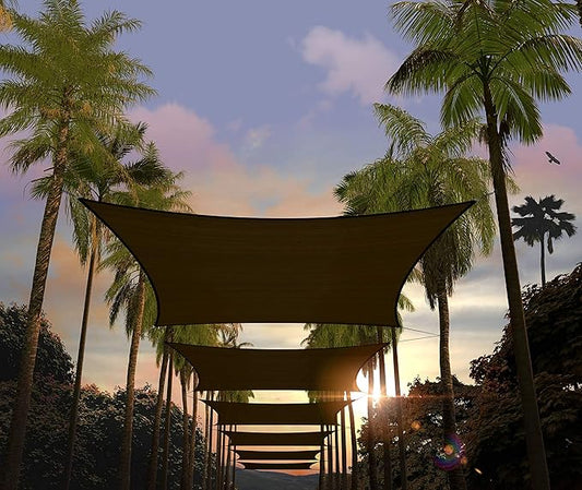 Amgo Custom Size 11' x 20' Black Rectangle Square Sun Shade Sail UPF50+ AGTAPR1620, Order to Make Canopy Awning, 95% UV Blockage, Water & Air Permeable, Commercial and Residential (We Customize)