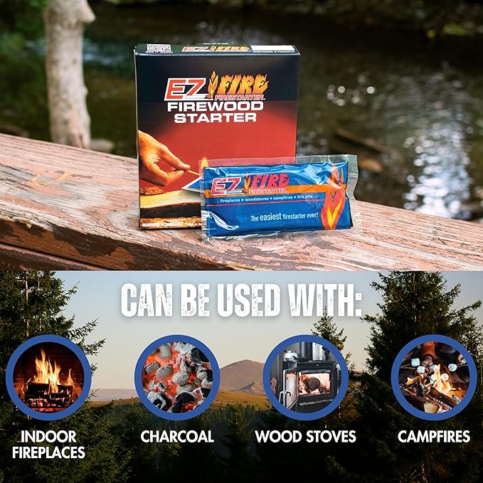 – All-Natural Fire Starters for Campfires, Fire Pits, BBQs & Fireplaces – Long Burning, Weather-Resistant, Non-Toxic & Easy to Light | 40 Pack