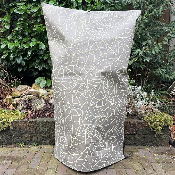 Plant Covers Freeze Protection 32"x47" in 2 Pack | Brown Winter Frost Blankets for Outdoor Plants | Reusable Garden Cover Bags with Zipper Drawstring | Cold Weather Shrub Protection Cloth