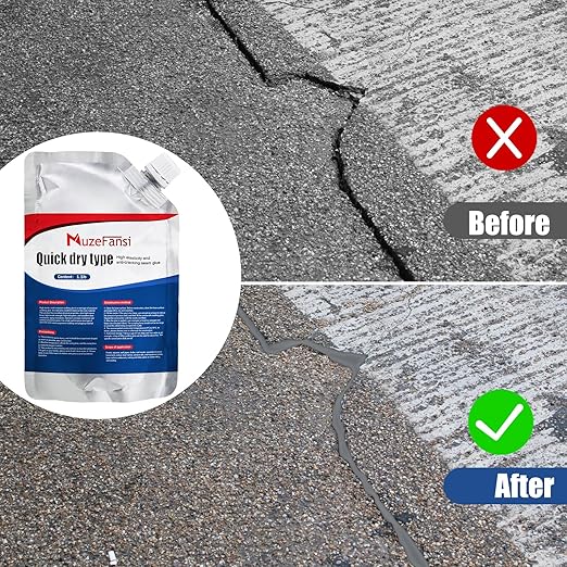 Cement Crack Sealant, Concrete Crack Filler, Waterproof Concrete Repair Filler, Weather-Resistant Cement Sealant, Flexible Caulking Glue for Driveway, Sidewalk, Wall, and Foundation (2 Pcs)