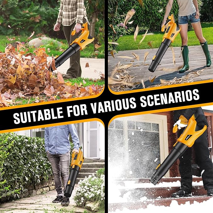 Cordless Leaf Blower Compatible with Dewalt 20V Max Battery, 500CFM/150MPH Electric Leaf Blower Cordless, 5 Speed Modes, Battery Powered Blowers for Lawn Care, Yard (Tool Only)