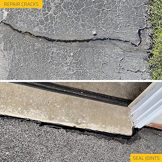 SIKA Sikaflex-410 Asphalt Sealant - Black, Self-Leveling Hybrid for Filling Cracks in Driveways & Pavements - 9 fl. oz Cartridge - Durable, Fast-Acting, Weather Resistant (Pack of 6)